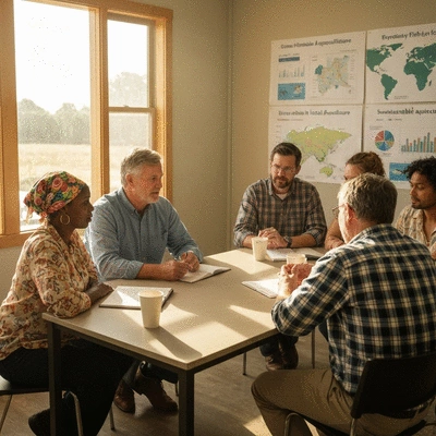 Community meeting about sustainable aquaculture